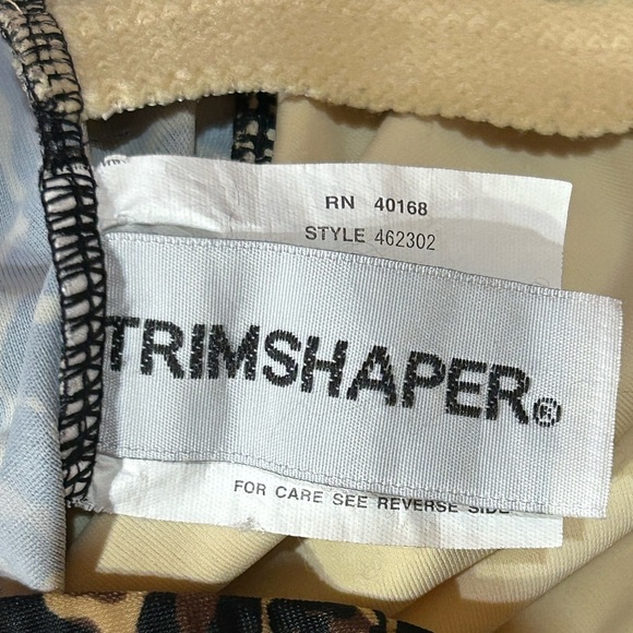 TrimShaper Ruched One Piece Cheetah Animal Print Swimsuit Bathing Suit Size 16 - Picture 5 of 6